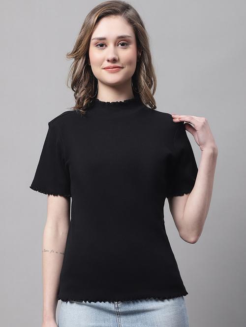 women's straight turtle neck top - 19313755 - Standard Image - 0