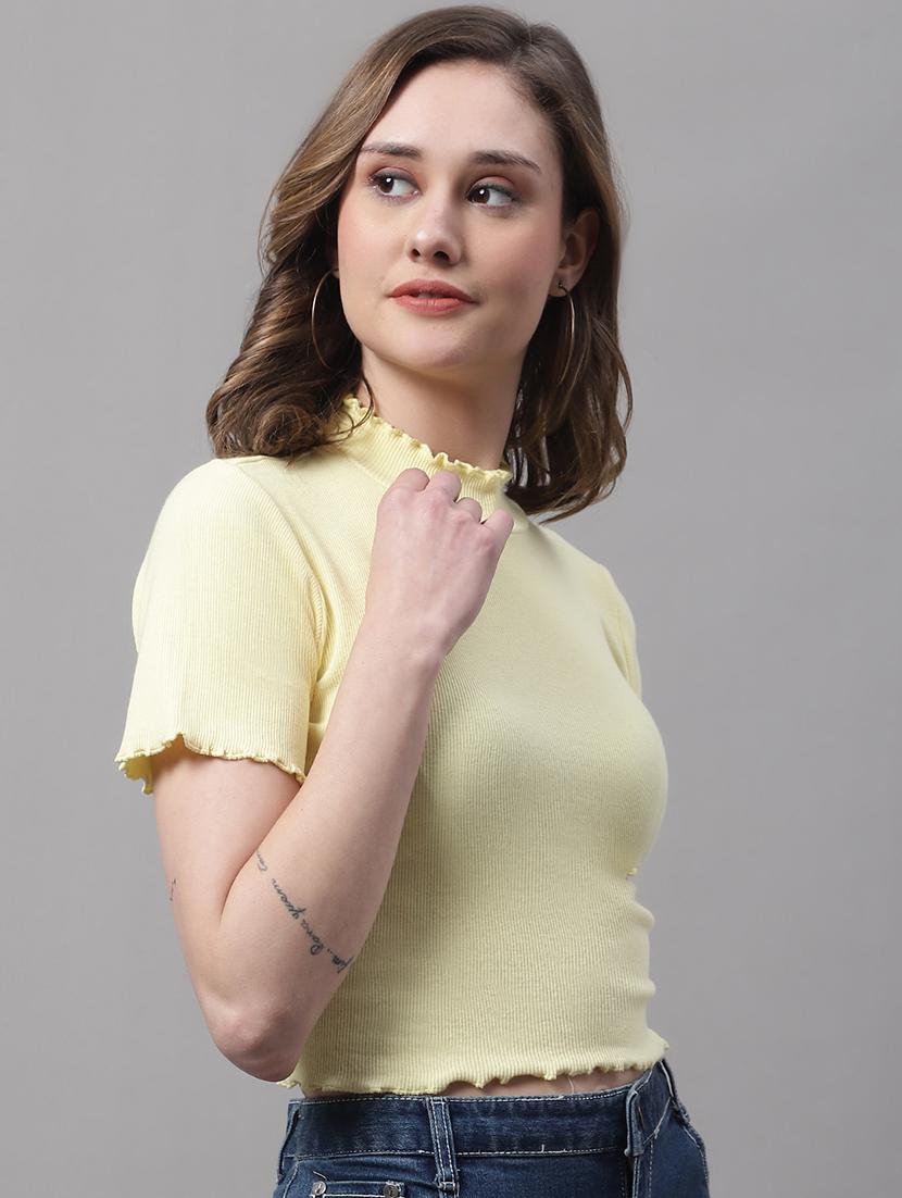 women's crop mock neck top - 19313764 -  Standard Image - 1