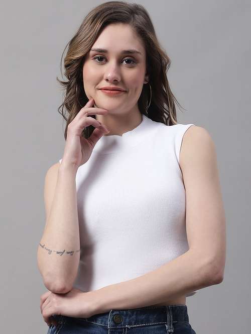 women's crop turtle neck top - 19313769 -  Standard Image - 0