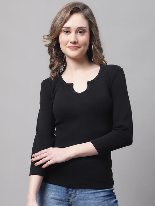 women's straight round neck top - 19313777 -  Standard Image - 0