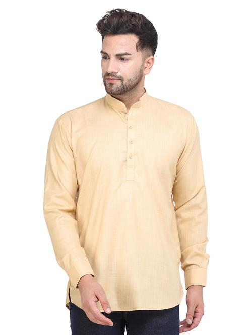 mandarin neck solid short kurta - 19313835 -  Standard Image - 0