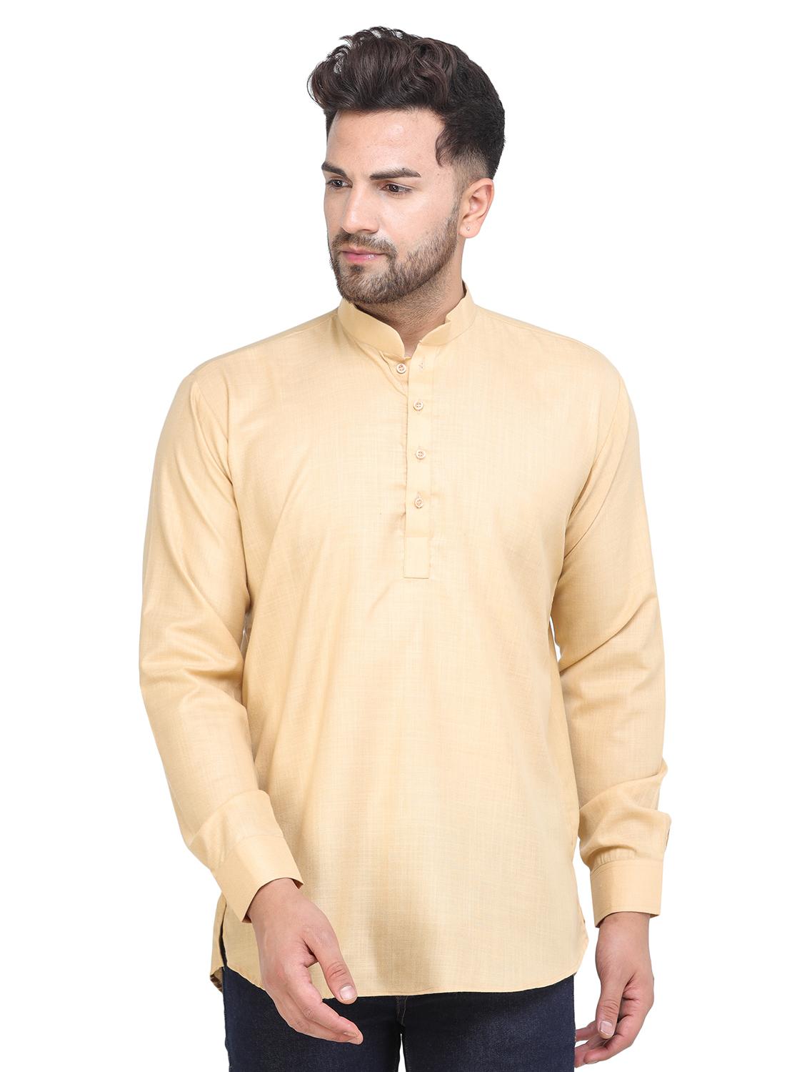 mandarin neck solid short kurta - 19313835 -  Zoom Image - 0