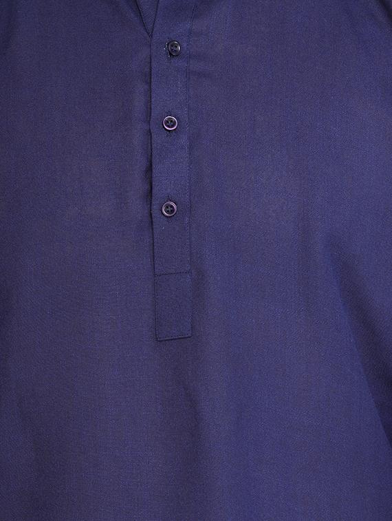 mandarin neck solid short kurta - 19313841 - Standard Image - 4