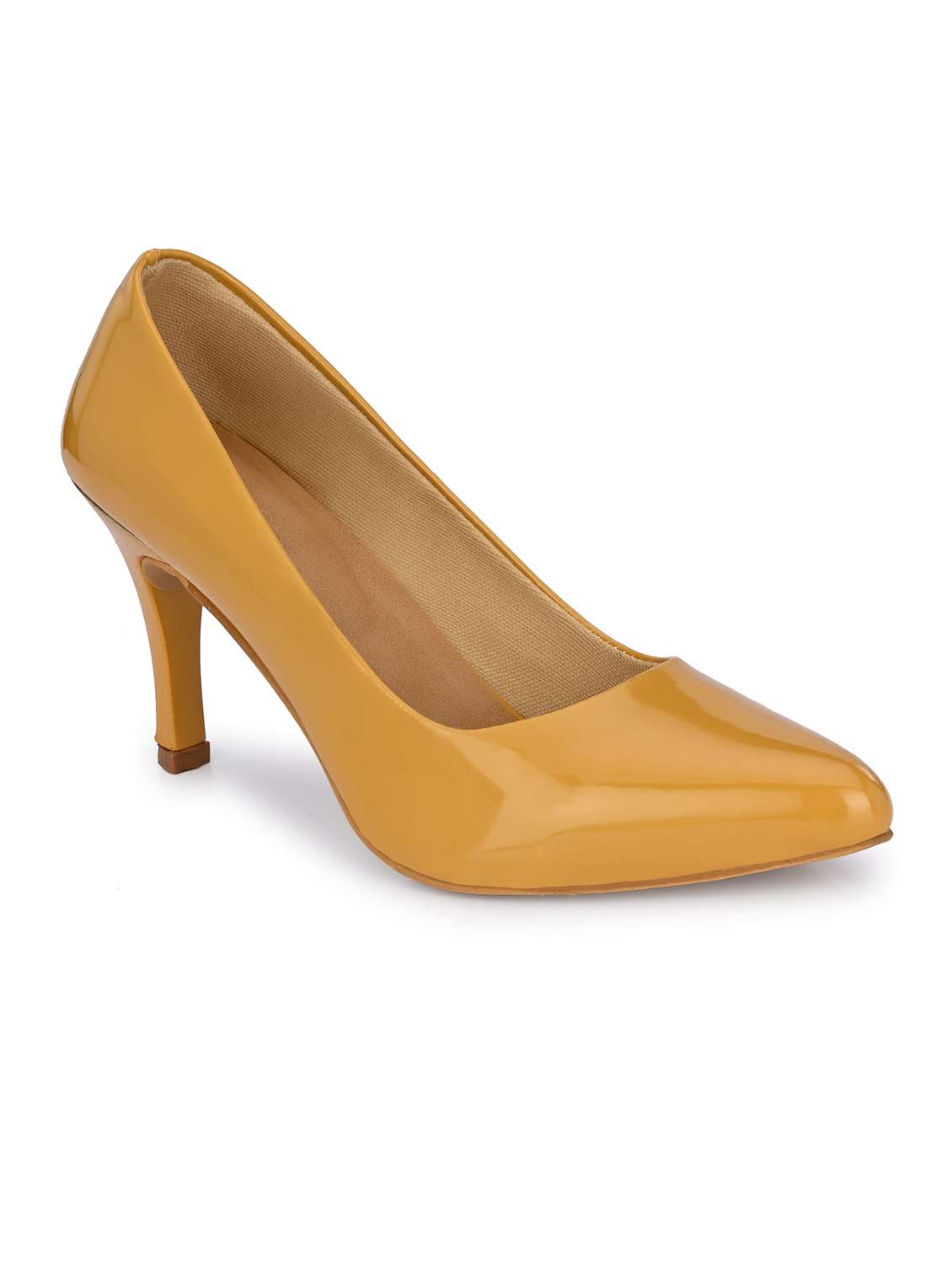 yellow synthetic slip on pumps - 19313851 -  Standard Image - 1