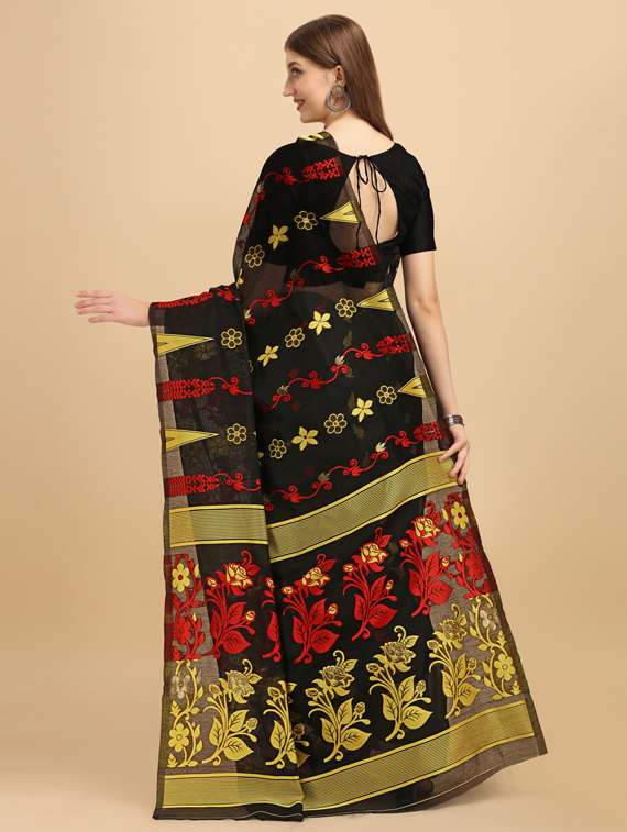 self design jamdani saree with blouse - 19322879 -  Standard Image - 1