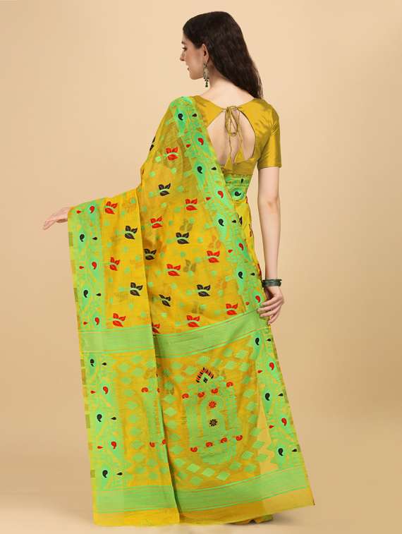 self design jamdani saree with blouse - 19322928 -  Standard Image - 1