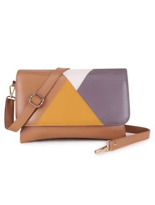 color block regular sling bag - 19323441 - Standard Image - 0