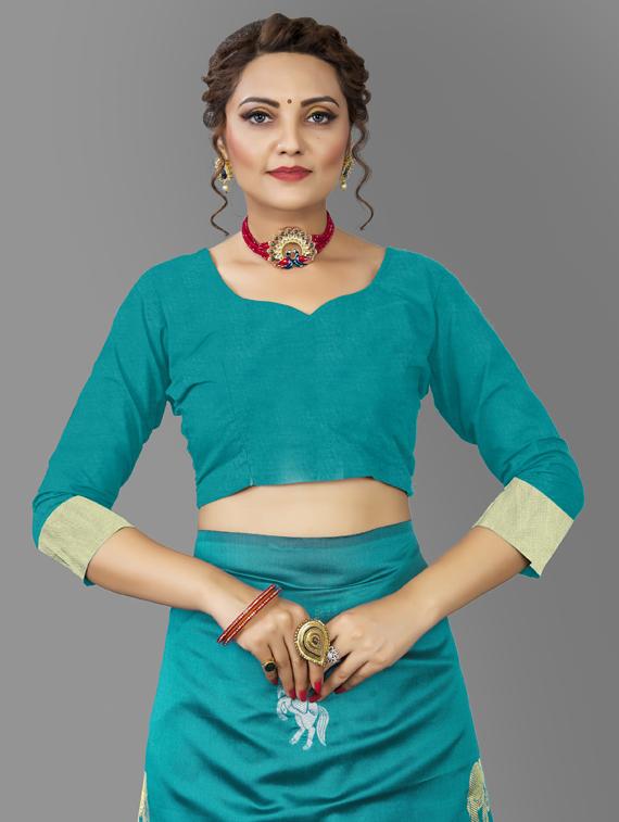 light green silk banarasi saree with blouse - 19323510 - Standard Image - 1