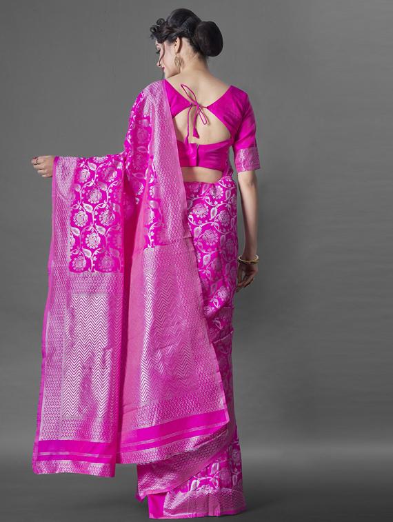 pink silk banarasi saree - 19323545 -  Standard Image - 1