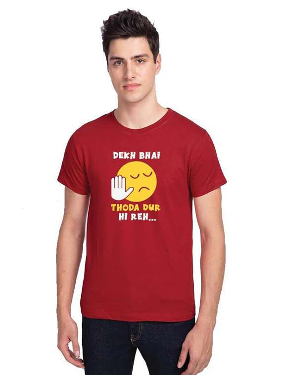 men printed round neck t-shirt