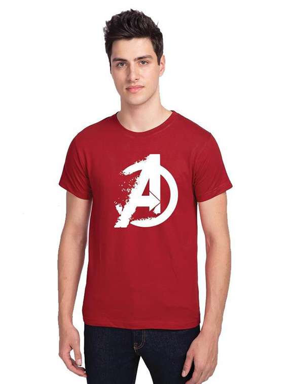 round neck printed front print t-shirt