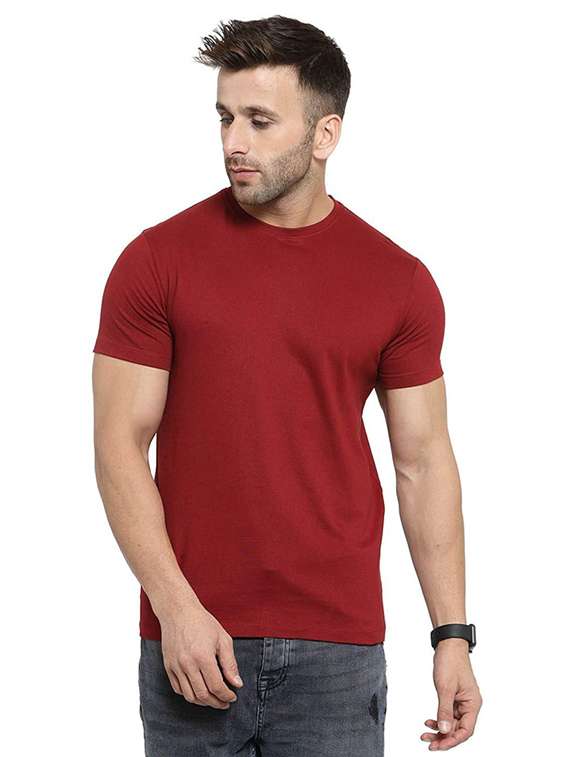 men solid short sleeve slim fit t-shirt