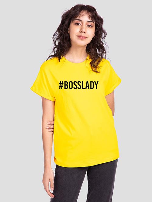 women's chest print round neck t-shirt - 19325591 - Standard Image - 0