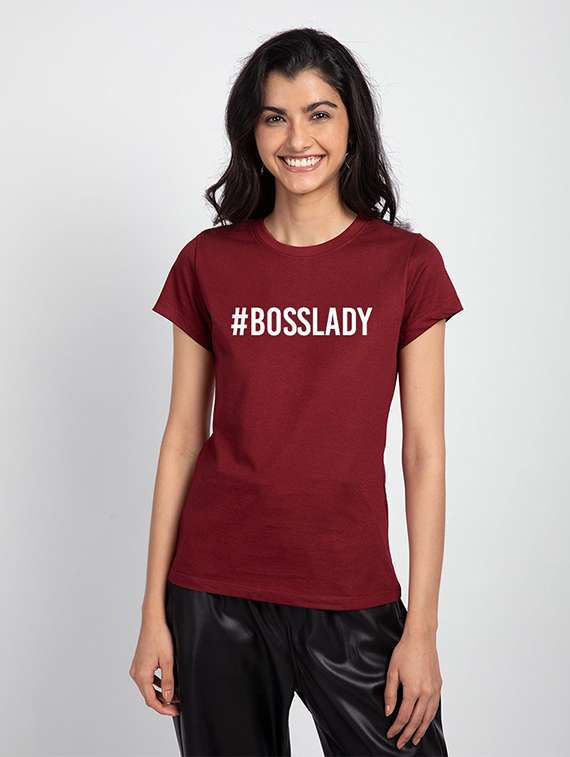 women's chest print crew neck t-shirt