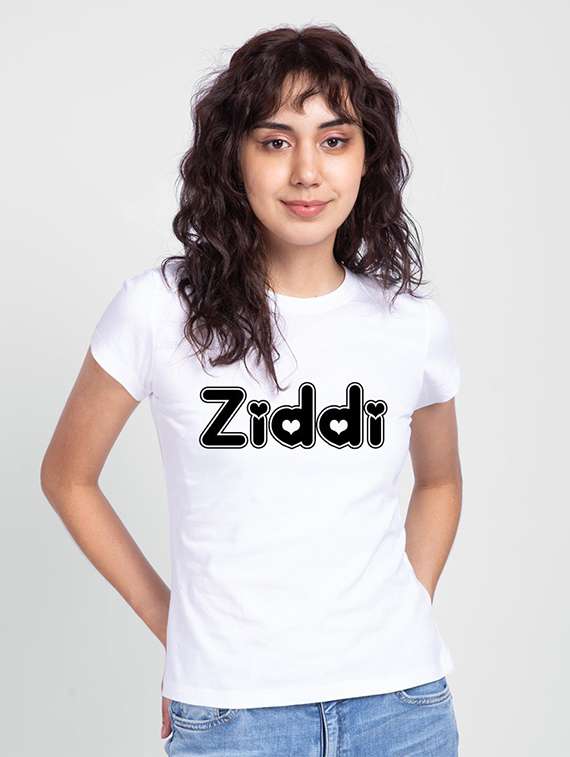 women's chest print round neck t-shirt