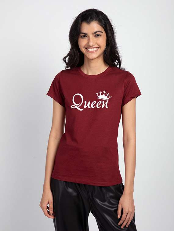 women's chest print crew neck t-shirt