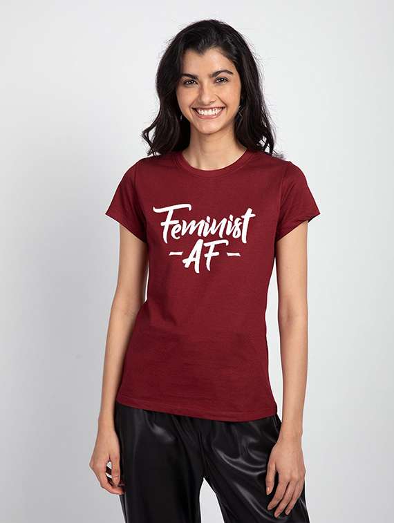 women's front print round neck t-shirt