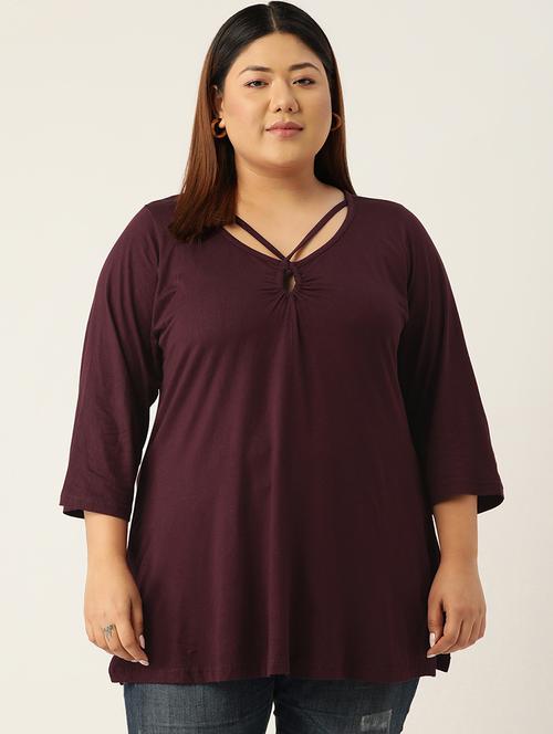 women's a line round neck top - 19326121 - Standard Image - 0
