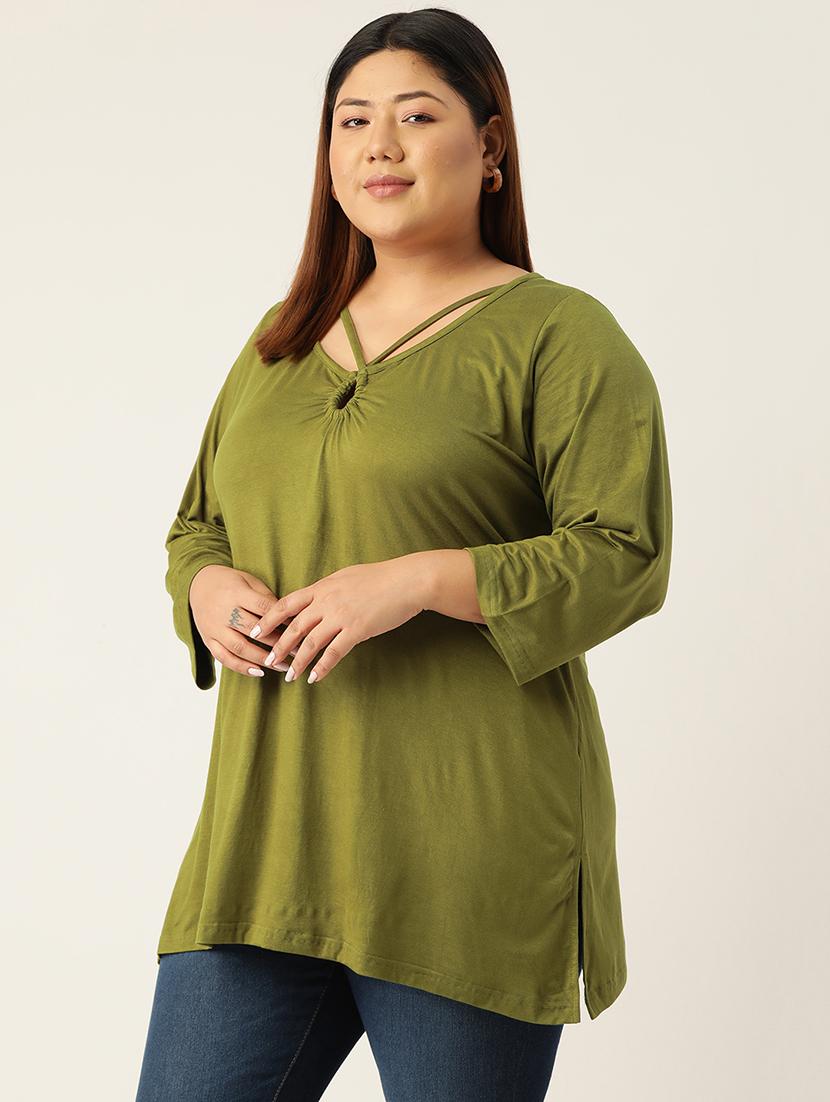 women's a line round neck top - 19326123 - Standard Image - 1