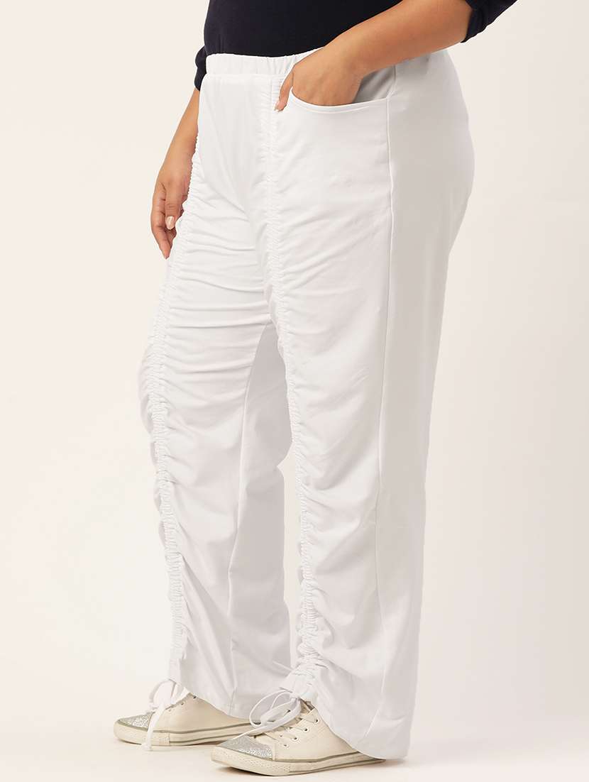 white solid plus trouser - 19326356 -  Standard Image - 1
