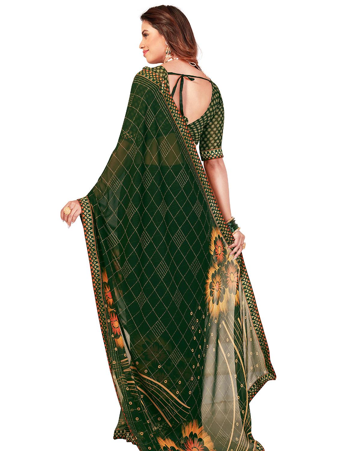 floral printed saree with blouse - 19328148 -  Standard Image - 1