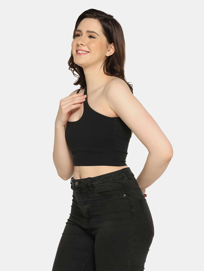 black nylon sports bra - 19328636 -  Standard Image - 1