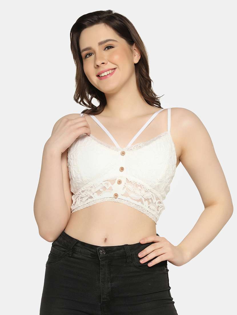 white self design  bralette