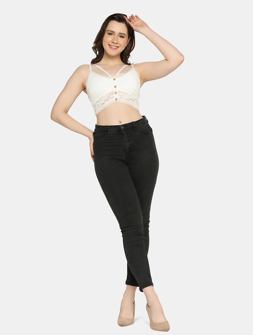 white self design bralette - 19328640 - Standard Image - 4