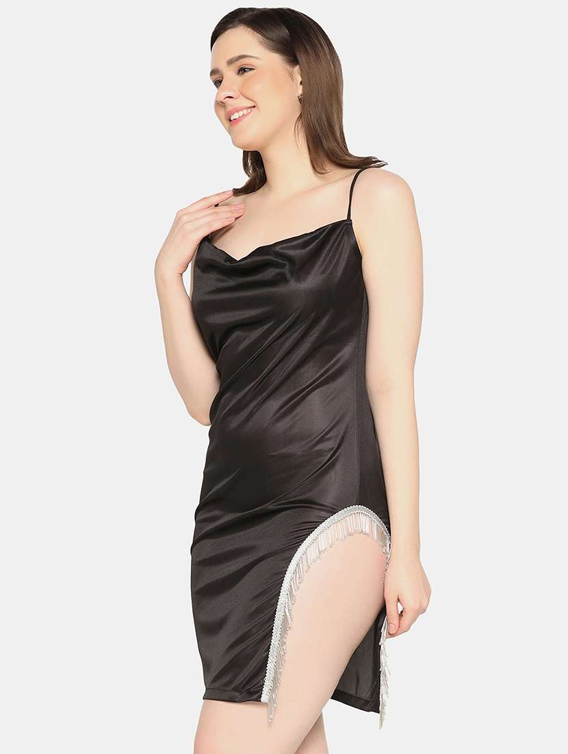 black solid babydoll - 19328665 - Standard Image - 1
