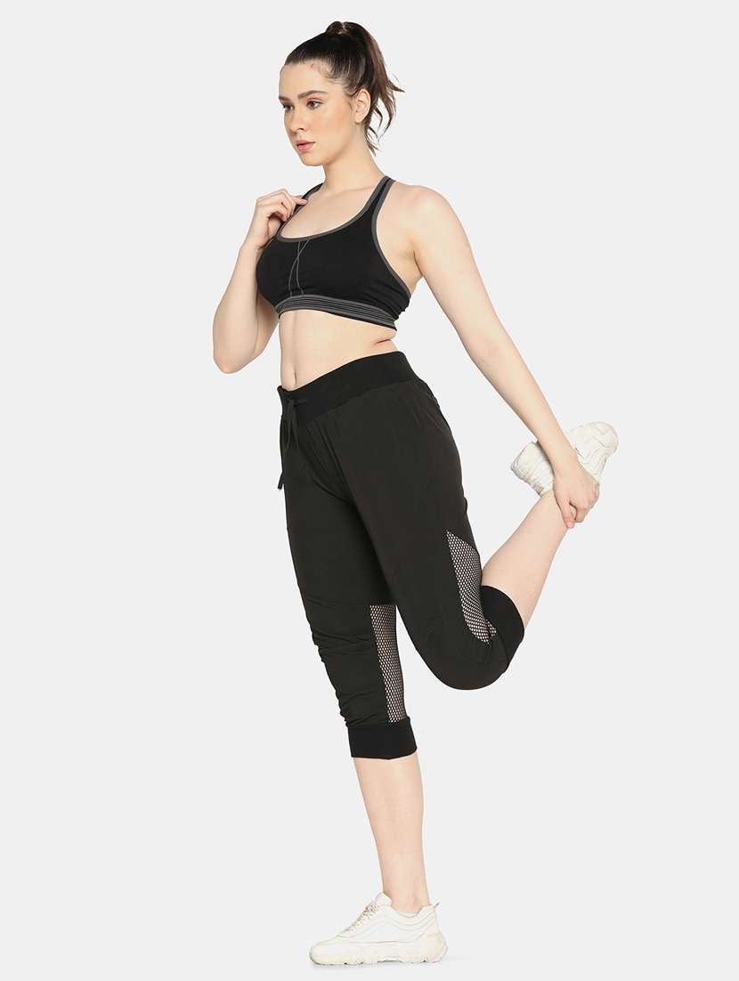 black mid rise yoga pants - 19328677 - Standard Image - 4
