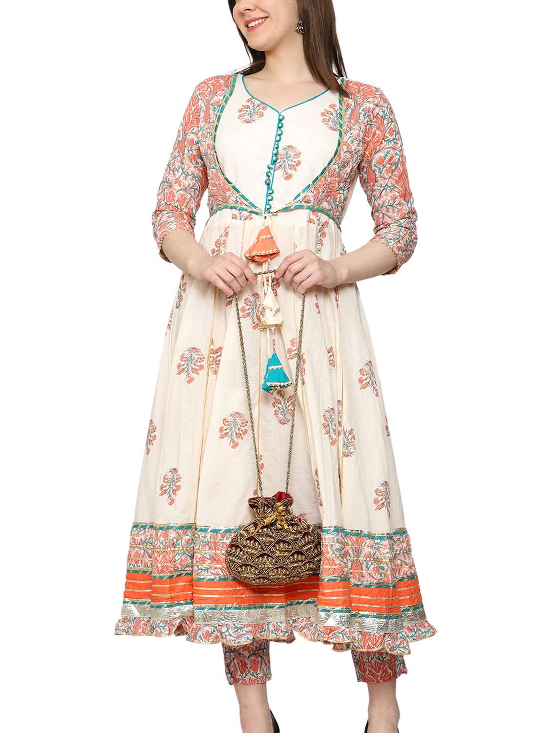 red velvet ethnic potli - 19328875 - Standard Image - 4