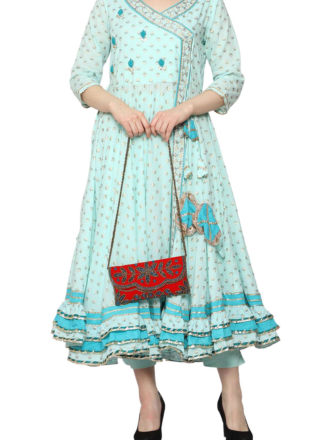 red velvet ethnic clutch - 19328879 -  Standard Image - 4