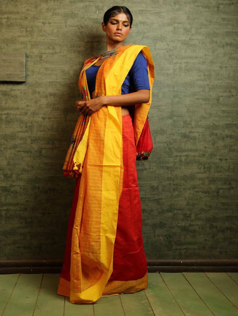 women's solid multi colored saree with blouse - 19328904 - Standard Image - 1