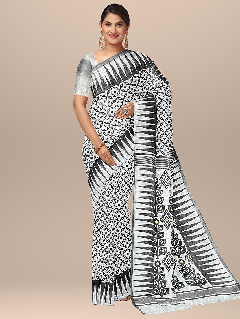  printed handloom saree with blouse - 19328926 -  Zoom Image - 0