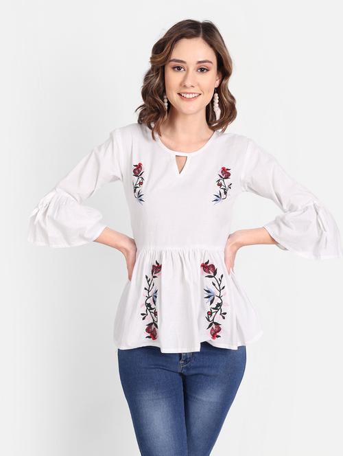 women's peplum key hole neck top - 19329154 -  Standard Image - 0