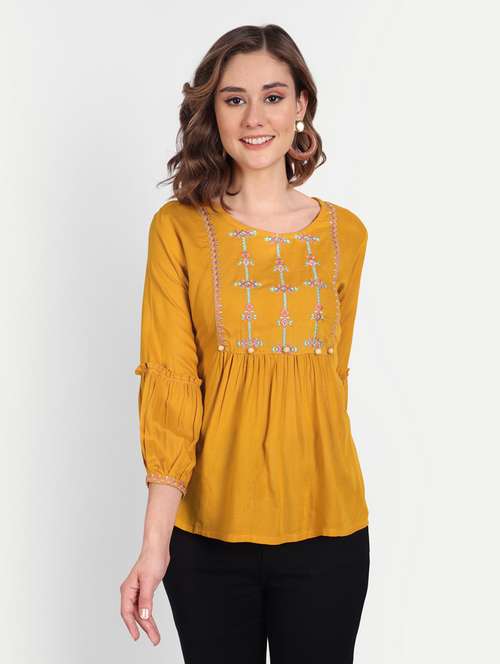 women's peplum round neck top - 19329171 -  Standard Image - 0