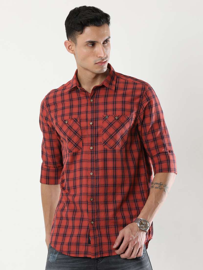 mens checks casual shirt