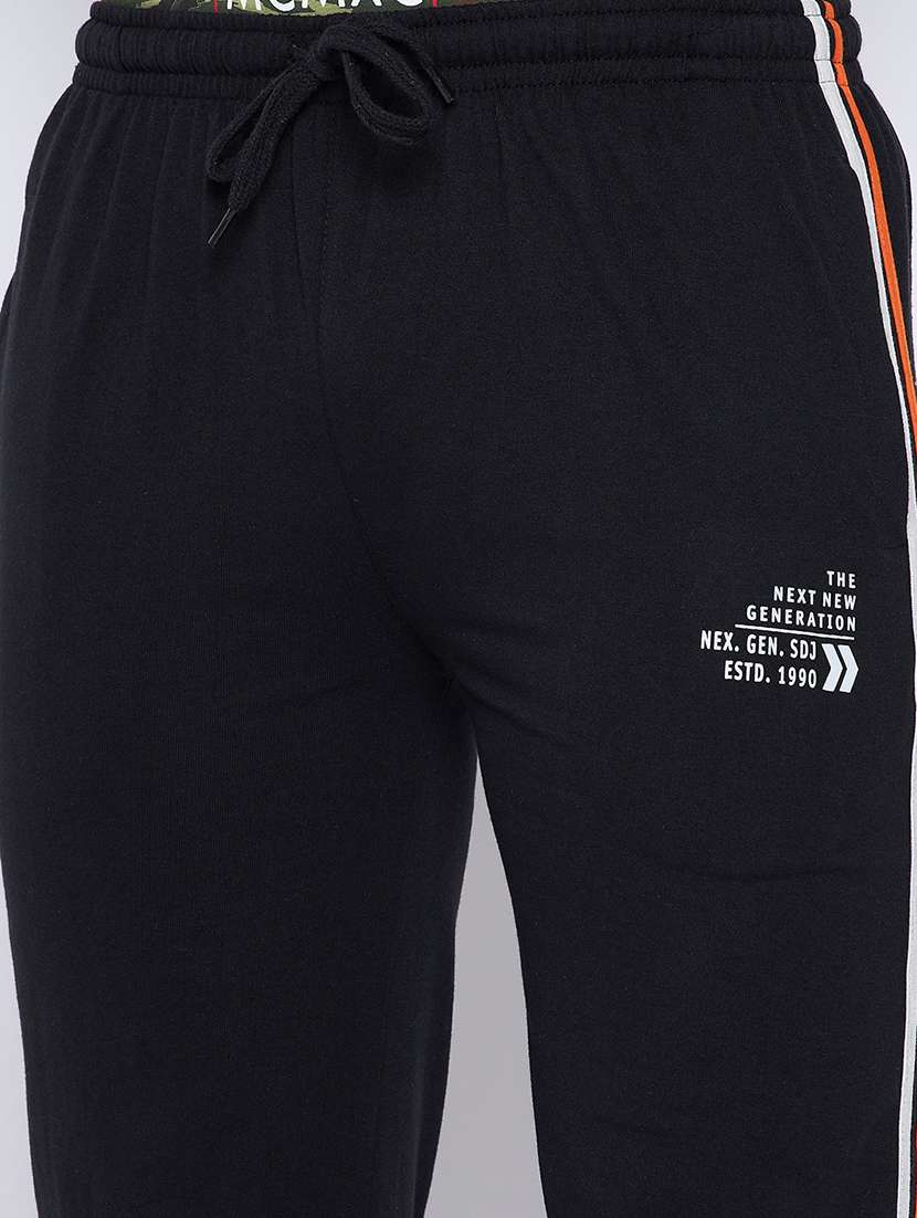 black solid full length track pant - 19329808 -  Standard Image - 4