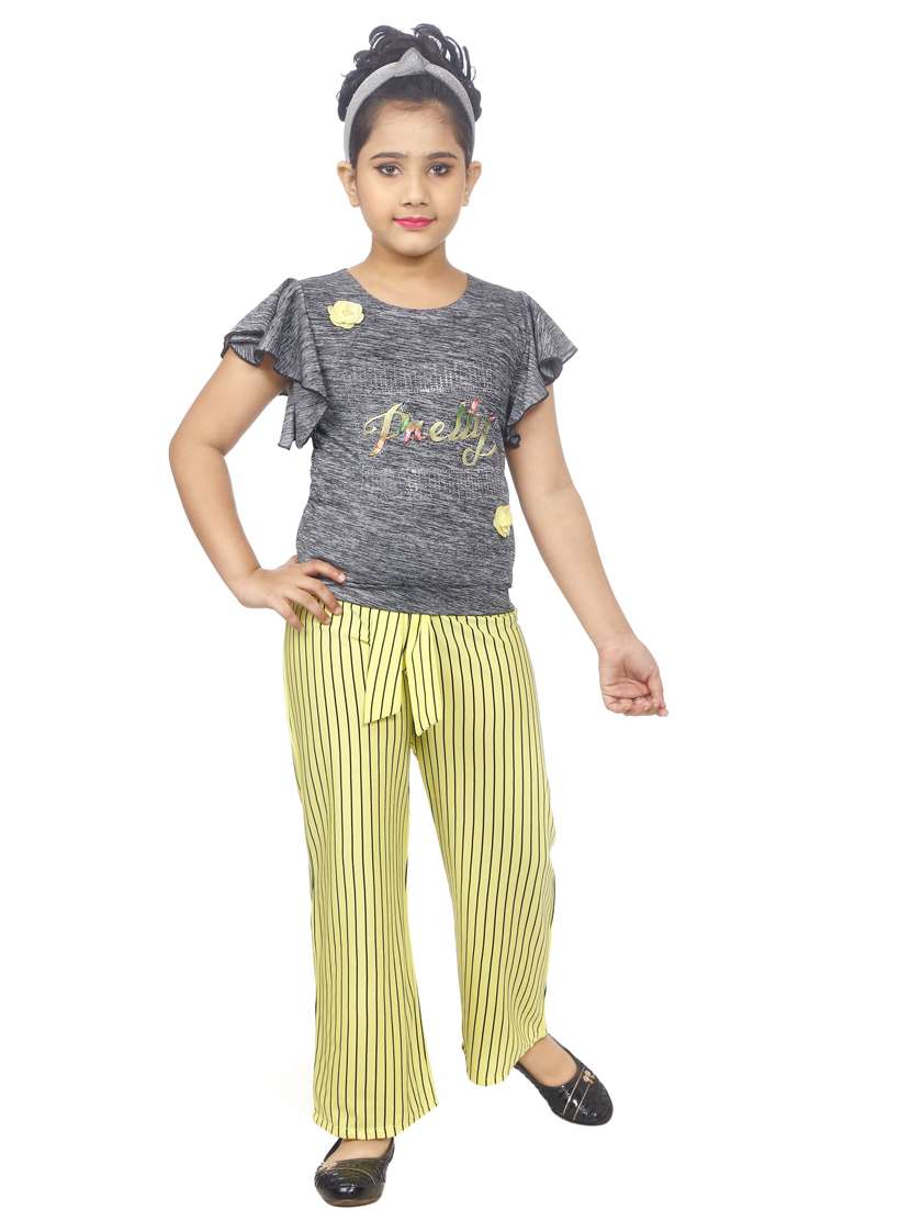 girls striped full length sets 