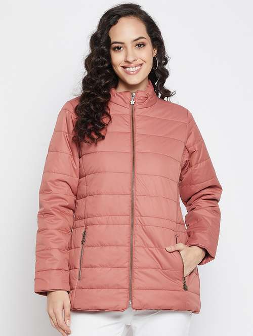 women solid long sleeve quilted jacket  - 19330500 -  Standard Image - 0