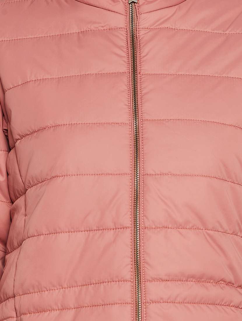 women solid long sleeve quilted jacket  - 19330500 -  Standard Image - 4