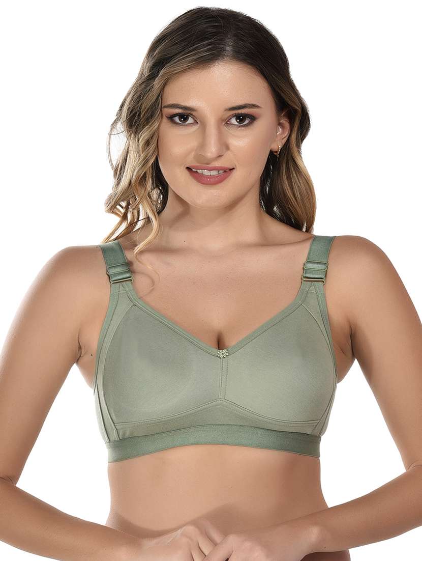 green cotton tshirt bra