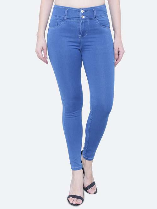 women's plain skinny fit jeans - 19333001 -  Standard Image - 0