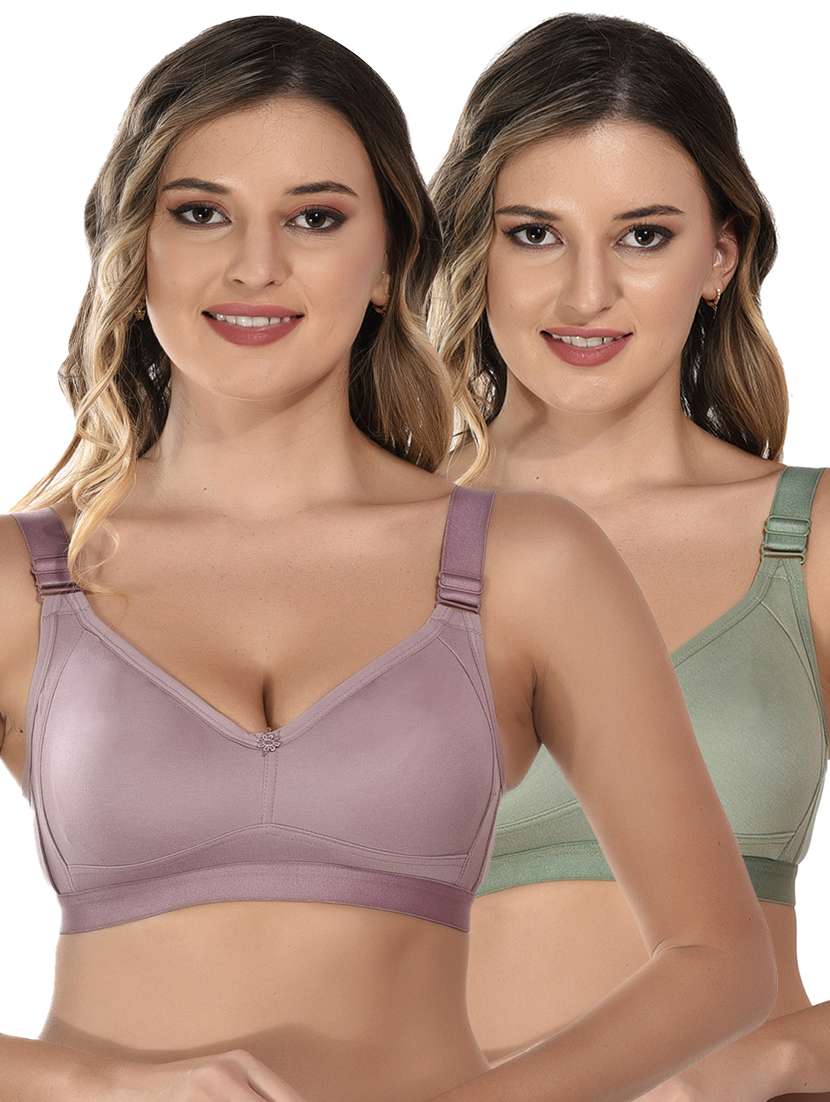 pack of 2 solid t-shirt bra