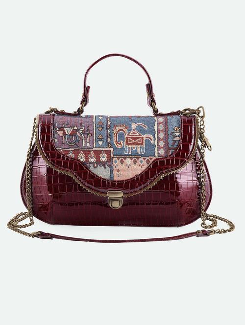 brown cotton sling bag - 19335189 - Standard Image - 0