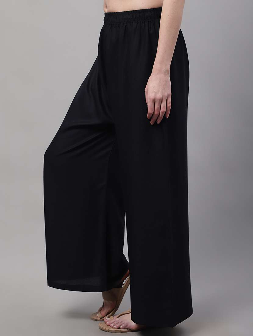 black viscose cullottes palazzo - 19335392 -  Standard Image - 1