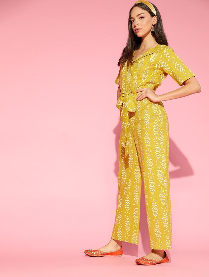 printed full leg jumpsuit - 19336312 - Standard Image - 1