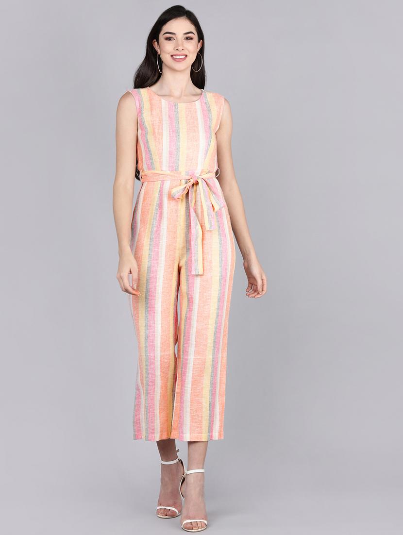multi coloured full leg jumpsuit - 19336323 - Standard Image - 1