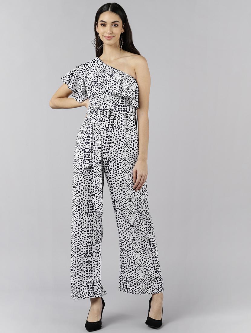 printed full leg jumpsuit - 19336345 - Standard Image - 1