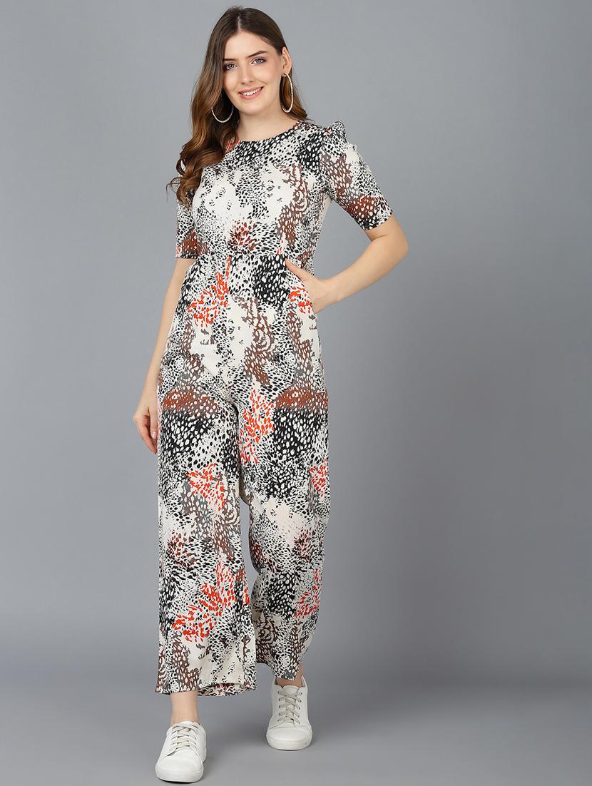 printed full leg jumpsuit - 19336359 -  Standard Image - 1